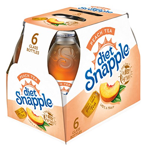 Diet Snapple Peach Tea, 16 fl oz glass bottles, 6 count MenuCulture