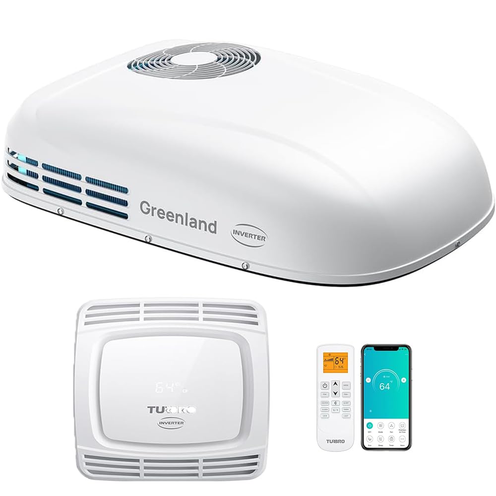 Photo 1 of ** LOOK AT COMMENTS, CANNOT LOCATE SN***TURBRO Inverter 13.5K BTU RV Air Conditioner with Cooling and Heat Pump, Non-Ducted Low-Profile Rooftop Unit, Quiet Operation, WiFi & Remote Control, LED Atmosphere Light, White