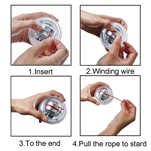 RESBO Wrist Trainer Ball Exerciser Hand Spinner Gyroscopic Ball Metal Type Gyro Ball with LED Light