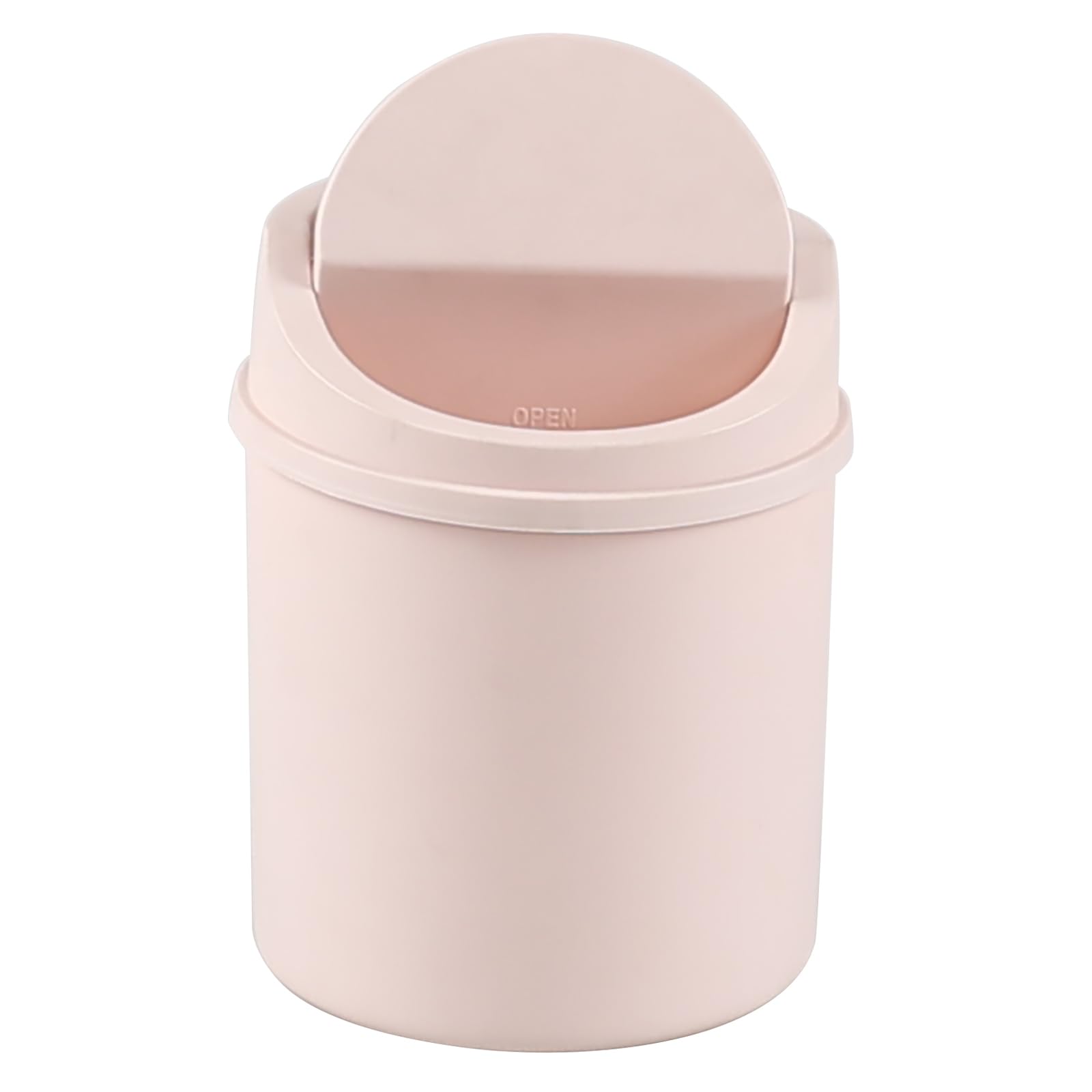 Xyskin Small Desktop Trash Bin, Mini Waste Bin with Llid, Plastic Dustbin Trash Can Wastebasket, Pink
