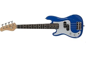 EDM Left Handed Electric Base Guitar, Small Scale 36 Inch Children's Mini Sized 36 in Full Length, Color: Blue