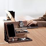 Robomanor Wood Phone Docking Station Bedside Organizer Gifts for Him view 5