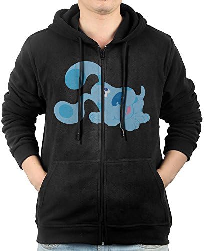 Blue's Clues Cartoon Mens Zip Up Pocket Fashion Hooded Sweatshirt