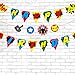 BeYumi Superhero Inspired Birthday Banner, Colorful Bunting Party Decorations for Boys and Kids Birthday Party
