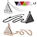 RoyAroma 3PCS Triangle Essential oil Diffuser Necklace Aromatherapy Pendant Jewelry, 23.6