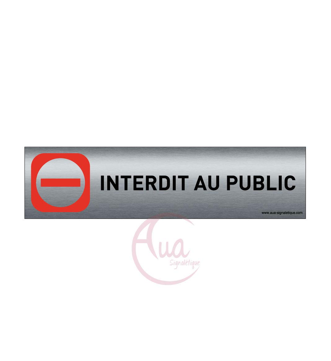 Plaque de porte aluminium brossé imprimé -Dimensions 200 x 50 mm - Double face adhésif au dos - Impression UV directement sur l'aluminium (Pas de contre collage) (interdit au public)