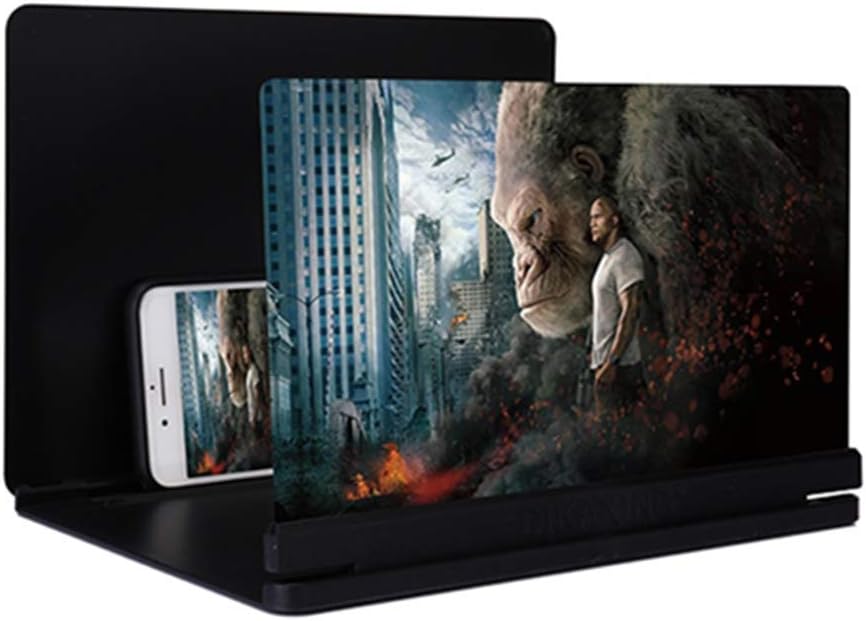 Sinzau 12โโ Screen Magnifier for Mobile Phone, Foldable Phone Stand with Screen Amplifier, Black