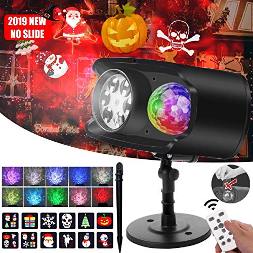 Christmas Light Projector, Bawoo 2019 Upgraded 2 in 1 Waterproof Ocean Wave LED Landscape Lights with Remote Control, 9 Moving Patterns for Indoor Outdoor Halloween Xmas Party Decorations - Thumbnail 7
