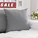 CHRALIFE Throw Pillow Case Decorative Soft Faux Leather Square Grey Cushion Cover with Zipper for Sofa Room Bed Chair Office Hotel 1PC 18x18 inch (45x45 cm) Grey