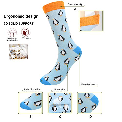 image for MUQU Men's Cool Colorful Casual Socks - Novelty Funny Casual Combed Co