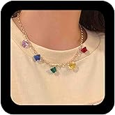 Erimberate Bohemian Rainbow Butterfly Choker Necklace Colorful Acrylic Butterfly Pendant Necklace Gold Butterfly Collar Necklace Minimalist Butterfly Chain Necklace Jewelry for Women