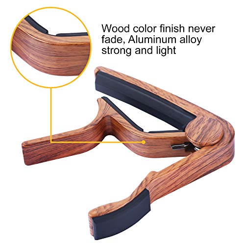 MOREYES Guitar Capo for Acoustic Guitar ,Ukelele, Electric Guitar,Bass with Wood Color Guitar Picks(GC-4 Rosewood) - Thumbnail 5