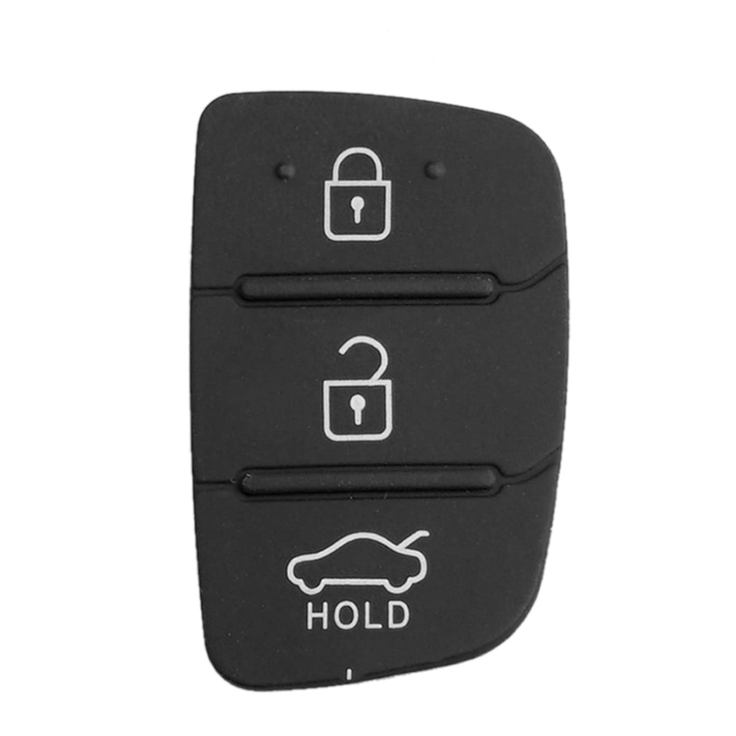 HooRLZ 2 Pcs 3-Button Hyundai Rubber Car Key Pads, Black Key Button Pad For Car Key Shell Replacement Part, Remote Control Pad Hyundai