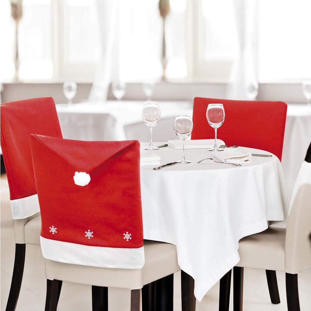 eBuy GB Santa Hat Dining Chair Cover, Red, Pack of 8