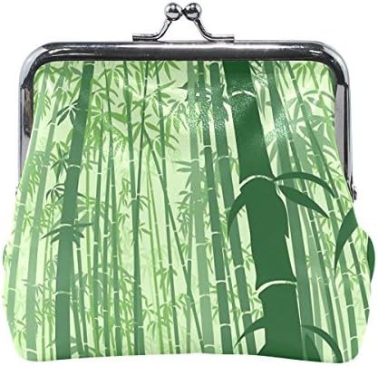 Ethel Ernest Beautiful Green Bamboo Forest Coin Wallets Mini Purse for Womens Girls