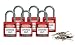 Brady 118926 Red, Brady Compact Safety Lock - Keyed Different (6 Locks) primary
