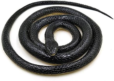 Odowalker Lifelike Rubber Black Pretend Snake Appears Like Actual Gag Present Prank Joke 52 Inch for Halloween Social gathering,April Idiot’s Day,Scare Pals,Backyard Decor
