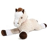 Tezituor Big Stuffed Horse Animal Toy, 35 Inches Large Realistic Horse Plush Pillow, Soft Brown Pony Toys Gift for Kids Girlfriend
