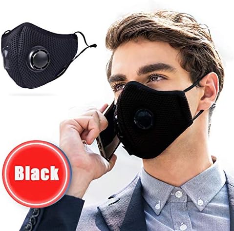 Anti Pollution Filter Mask Breathing Mask Washable Respirator Air Filter (Black)