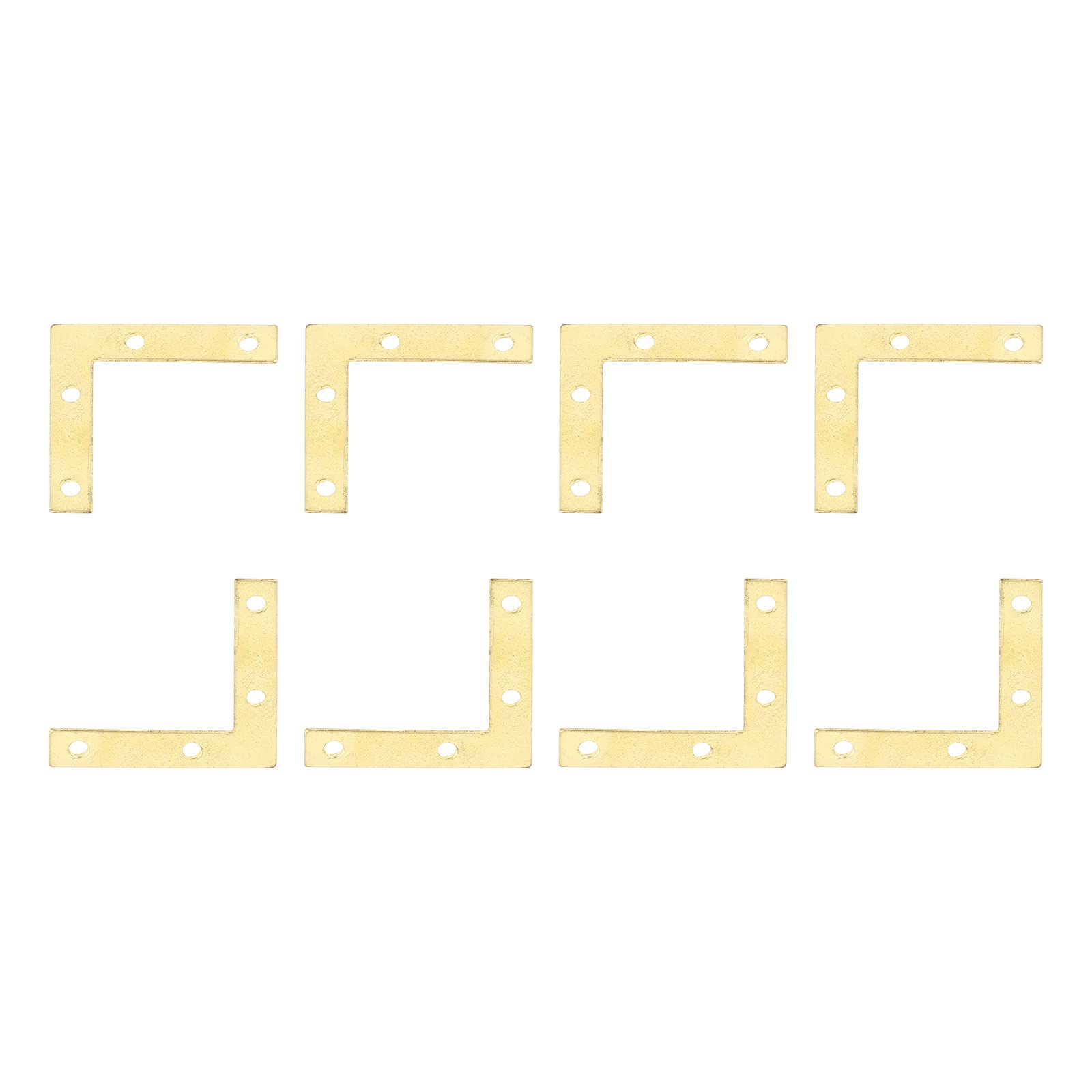 DTGN 50x50mm(LxW) L Shape Repair Plates -20Pack- Good for Wood Furniture Maintenance - Metal Corner Brackets - Gold Tone