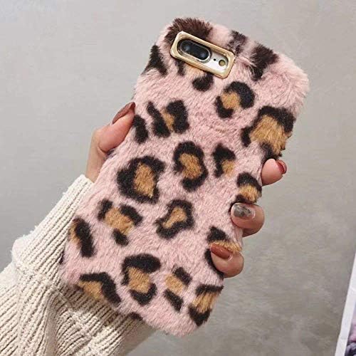 Lafunda For iPhone X iPhone Xs Protective Case, Ultra Slim Plush Case Luxury Fashion Love Cute Fuzzy Furry Winter Warm Fur 3D Leopard Plush Pattern Soft TPU Velvet Animal Print Back Case Pink