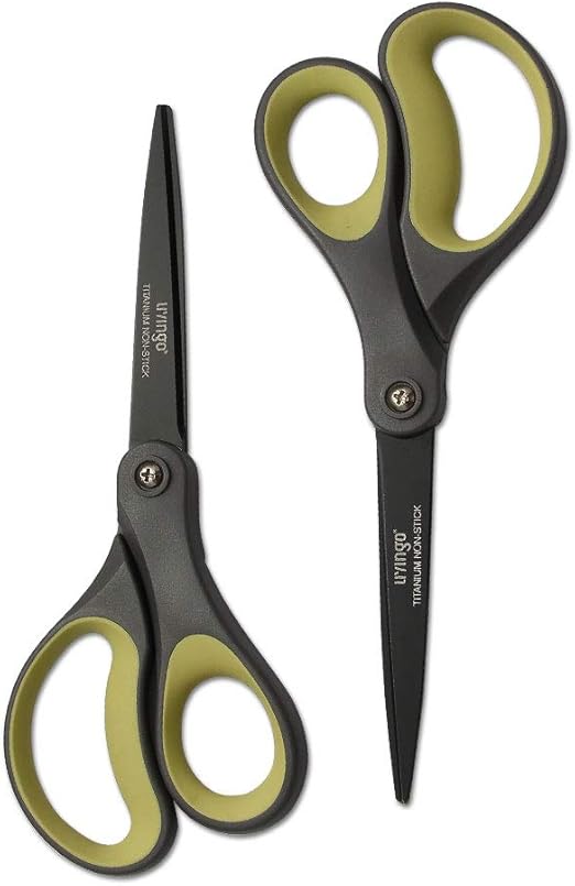 LIVINGO 2 Pack 8" Titanium NonStick Scissors, Professional Stainless