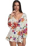 Choies Women's Floral Print Long Sleeves Romper Playsuit M Multi