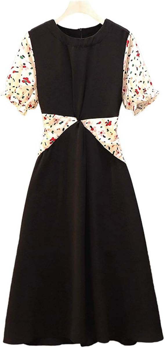 Amazon ｄｍｂｉｎｓｈｕｎ 半袖 ワンピース レディース 膝丈ワンピース 切り替え デザイン おしゃれ フレアワンピース 着痩せ フェミニン 夏ワンピース 大きいサイズ 可愛い デート ワンピース チュニック 通販