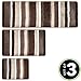 mDesign Soft Microfiber Polyester Spa Rugs for Bathroom Vanity, Tub/Shower - Water Absorbent, Machine Washable - Plush Non-Slip Rectangular Accent Rug Mat - Striped Design, Set of 3 Sizes - Brown