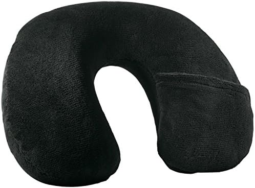 [NEW] Travel Smart TS22N Inflatable Fleece Neck Rest/Neck Pillow, Black - by HedgX