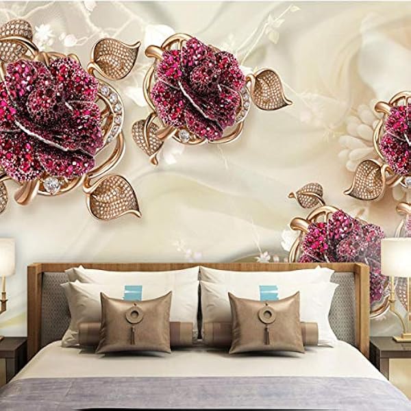 Ljjlm カスタム壁画3d壁紙ヨーロッパ高級貴族ジュエリーフラワーフレスコリビングルームホーム背景装飾