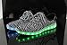 Dear-Queen 7 Colors Unisex LED Shoes Luminous Flashing USB Charging Sneakers Colorful Light Up Glowing Casual Flat Shoes DQ07B-36
