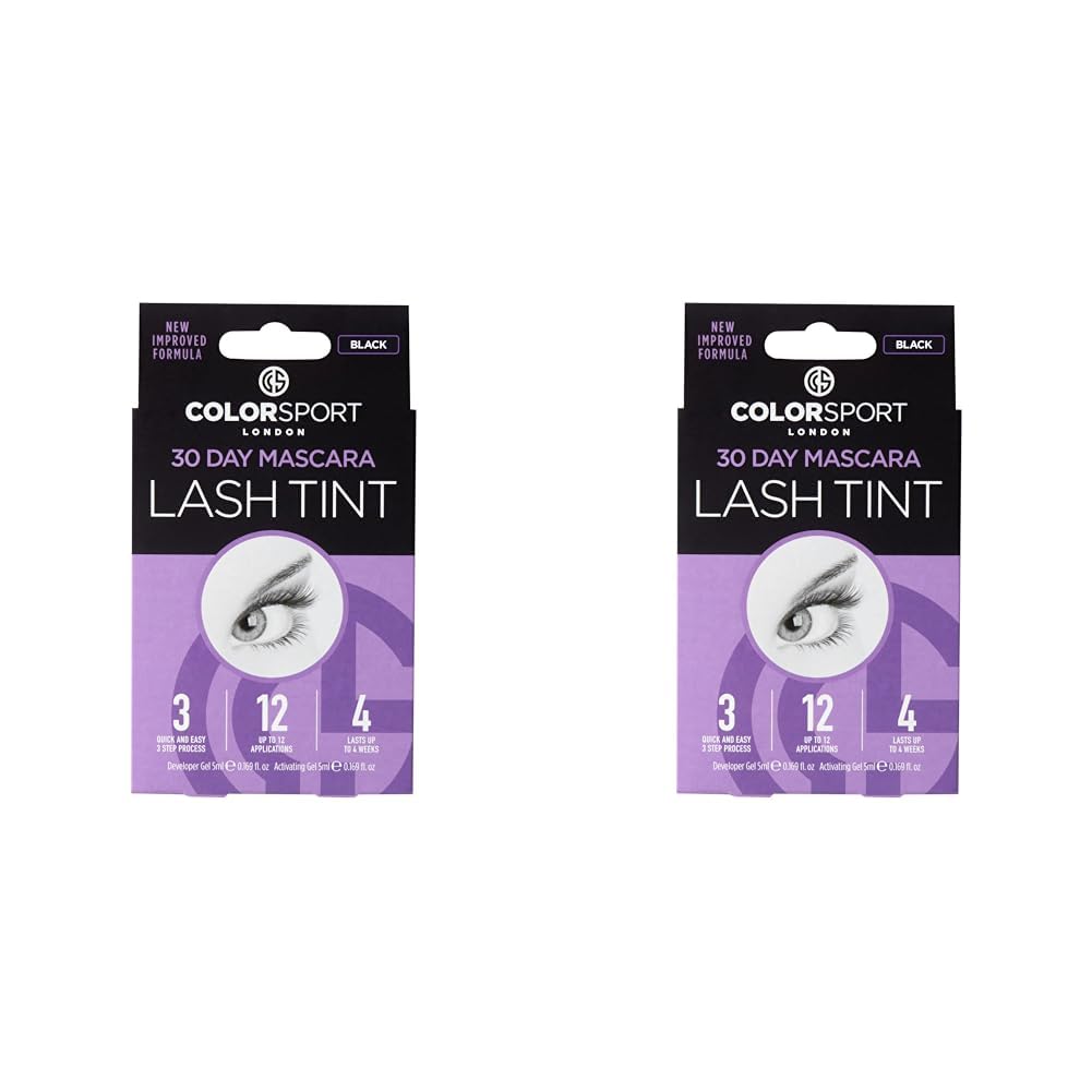 Colorsport London 30 Day Mascara Lash Tint - Volumising Mascara with Semi-Permanent Eyelash Dye, Lasts up to 30 Days with 12 Applications, Black (Pack of 2) — image 1