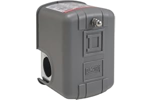 SCHNEIDER ELECTRIC Telemecanique Sensors 9013FSG2J20M4 Water Pump Switch, 20/40 PSI, DPST w/Manual Switch & Low Pressure Cut-Off , Black