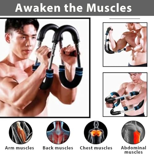 Shaker Twister - Entrenador de brazo ajustable, 60 – 100 libras, ejercitador de brazos y músculos de mano, forma de U, expansor de pecho ajustable, forma el cuerpo perfecto para hombres