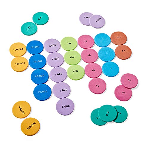 hand2mind Soft Foam Place Value Disks 8 Values, Counting Chips for Kids