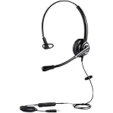 Emaiker 1 Ear USB PC Headset with Noise Cancelling Mic, Mono Call Center Office Headphone with Mic for Laptop Computer, Works
