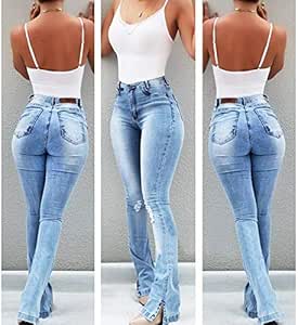 JIEHED - Vaqueros para Mujer, Vaqueros Rectos para Mujer, Vaqueros de
