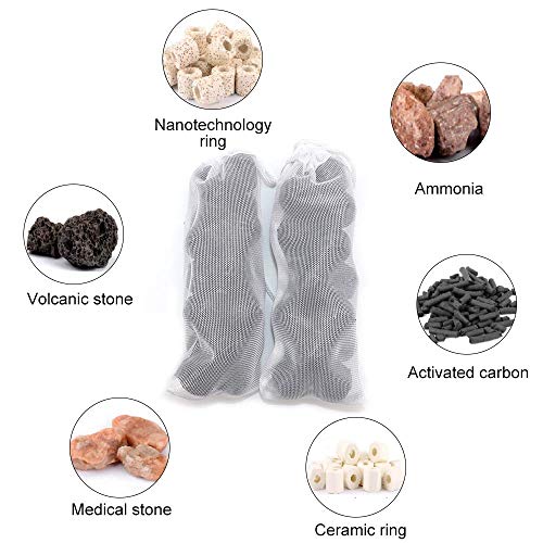 5 Pack Small Aquarium Mesh Media Filter Bags, 3 by 8 inches High Flow