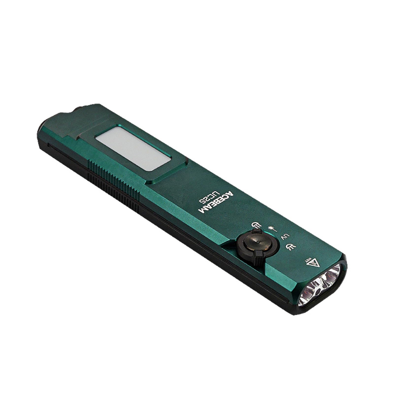 Photo 1 of ACEBEAM UC25 3100 High Lumens Tactical EDC Flat Flashlight with Green Beam, UV, White LED and Auxiliary Light Combo, Rechargeable Pocket Flashlight, Teal Color