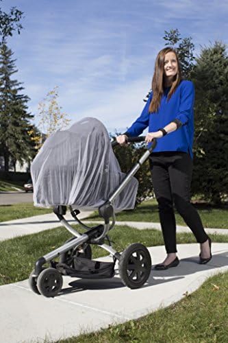 Baby mosquito net for strollers, bassinets, play pens, cradles. Made from durable chemical free non impregnated mesh, comes with convenient carrying pouch