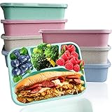 8 Pack Bento Box, Lunch Containers Wheat Straw Meal