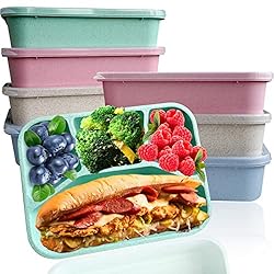 8 Pack Bento Box, Lunch Containers Wheat Straw Meal