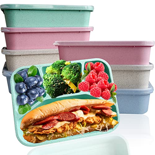 8 Pack Bento Box, Lunch Containers Wheat Straw Meal