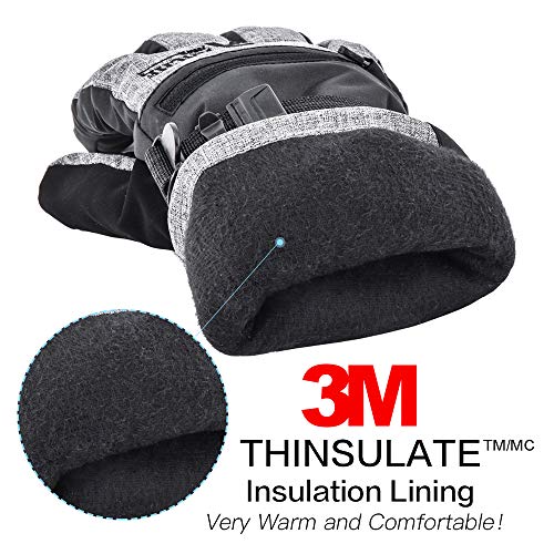 Ski Gloves Waterproof Snowboard Gloves,3M Thinsulate Winter Warm Snowmobile Cold Weather Gloves for Men &Women