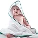Eosette Hooded Baby Towel with Washcloth Mitt, 100% Organic Cotton –White Baby Bath Towel Set for Kids, Girls, Boys, Infant to Toddler –Baby Shower Gift