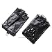 Womens Lace Fingerless Gloves PU Leather Cosplay Costume Party Black S-M Size