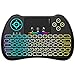 (Upgraded Version) Aerb 2.4GHz Colorful Backlit Mini Wireless Keyboard with Mouse Touchpad Rechargeable Combos for PC, Pad, Google Android TV Box and More