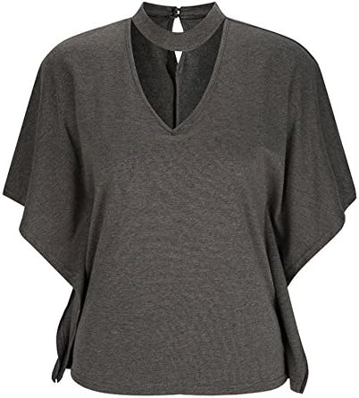 Amzmem Women's Fashion Casual Bat Mid Sleeve Cotton Top T-shirt Blouse