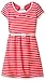 BTween Girls' Short Sleeve Striped Dress with Belt